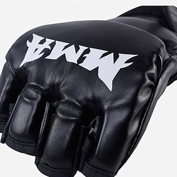 Amazon.co.jp: MMA オープンフィンガー グローブ 黒 ボクシング